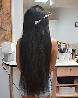 Mikrogyűrűs hajhosszabbítás - 260 gramm, 85 cm hosszú fekete  európai hajból..